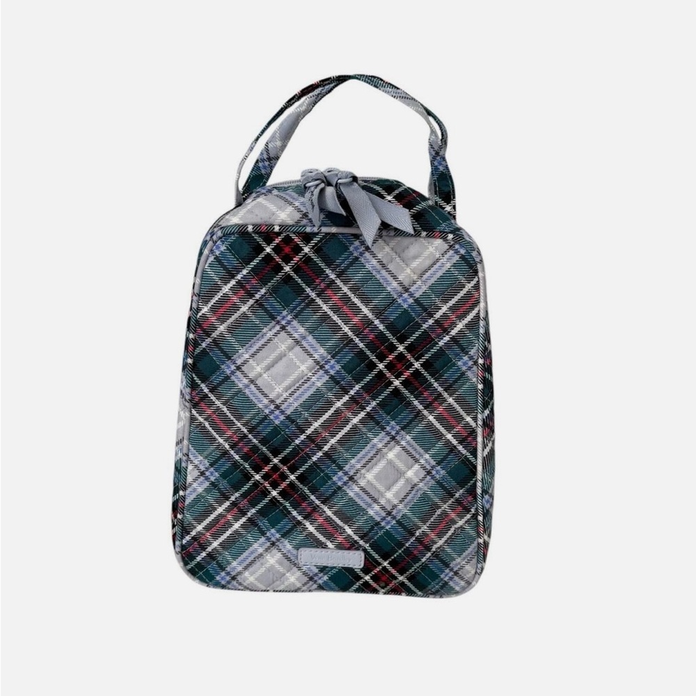 Vera Bradley Lunch Bunch Bag Blue Snowy Plaid Quilted Cotton Plaid Multi-Color